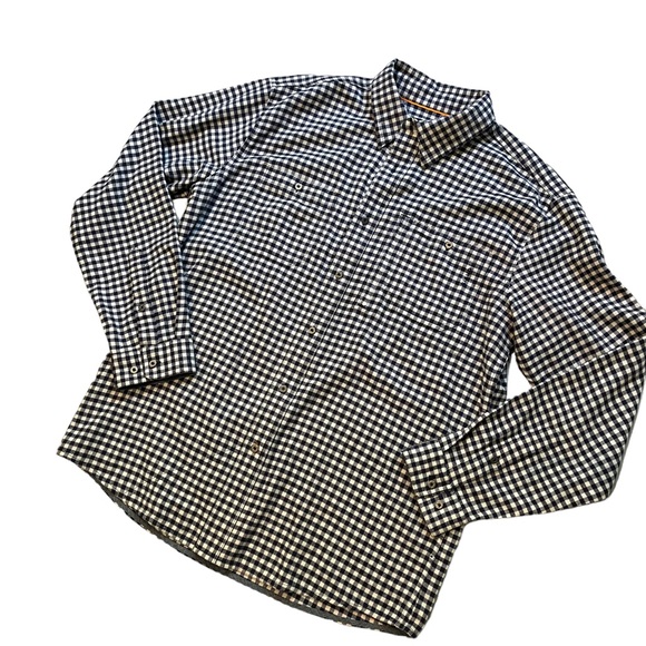 Orvis Navy/White Ghingham Check Flannel Shirt, Sz L - Picture 7 of 15